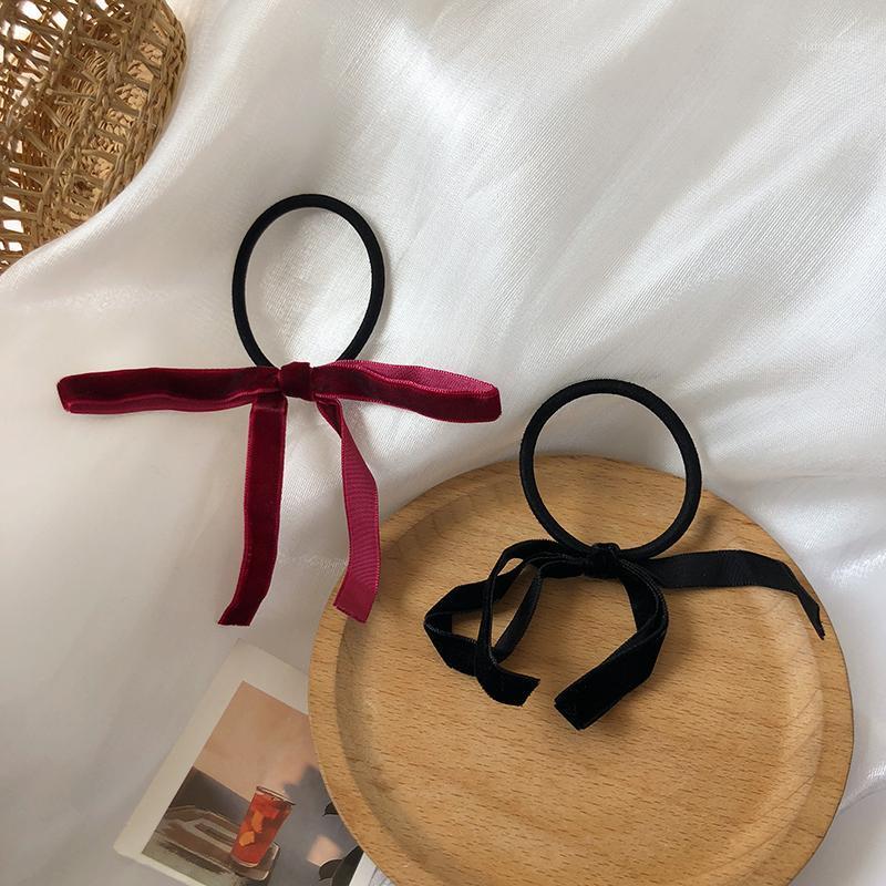 

Hair Clips & Barrettes Woman Holder Bowknot Tie Black Red Simply Elastic Band Simple Accessories, Golden;silver