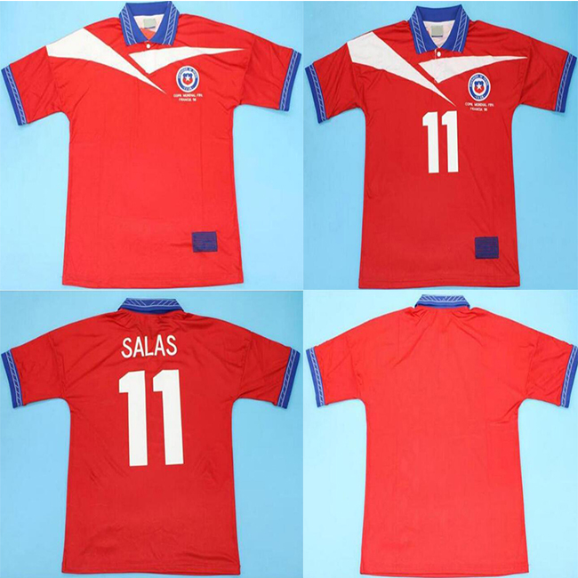 

top quality 1998 retro Chile soccer jersey 98 home red vintage football shirts classic Uniform #11 SALAS Zamorano Neira Rozental Acuna Sierra