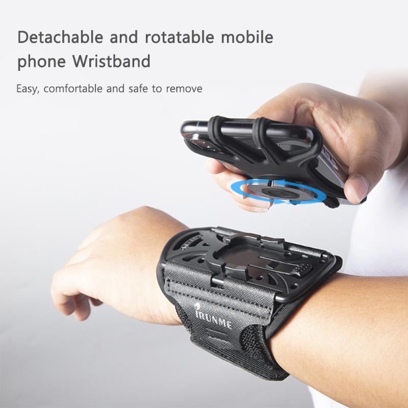 

Outdoor Bags Sports 4-7 Inch Phone Wrist Holder Fitness Running Cycling Removable Rotating Mobile Wristband Armband Arm Bag