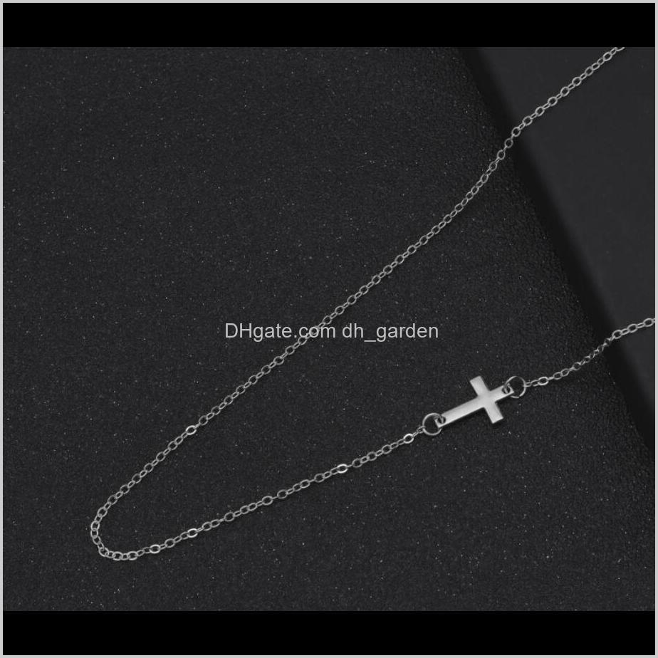 

Pendant & Pendants Gold Sier Cross Necklaces Clavicle Necklace Jewelry For Women Ps0721 Drop Delivery 2021 8Gwsm