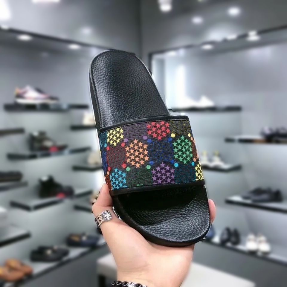 

2021 Fashion slide sandals slippers for women WITH ORIGINAL Summer Beach Ladies Flip Flops Loafers Black