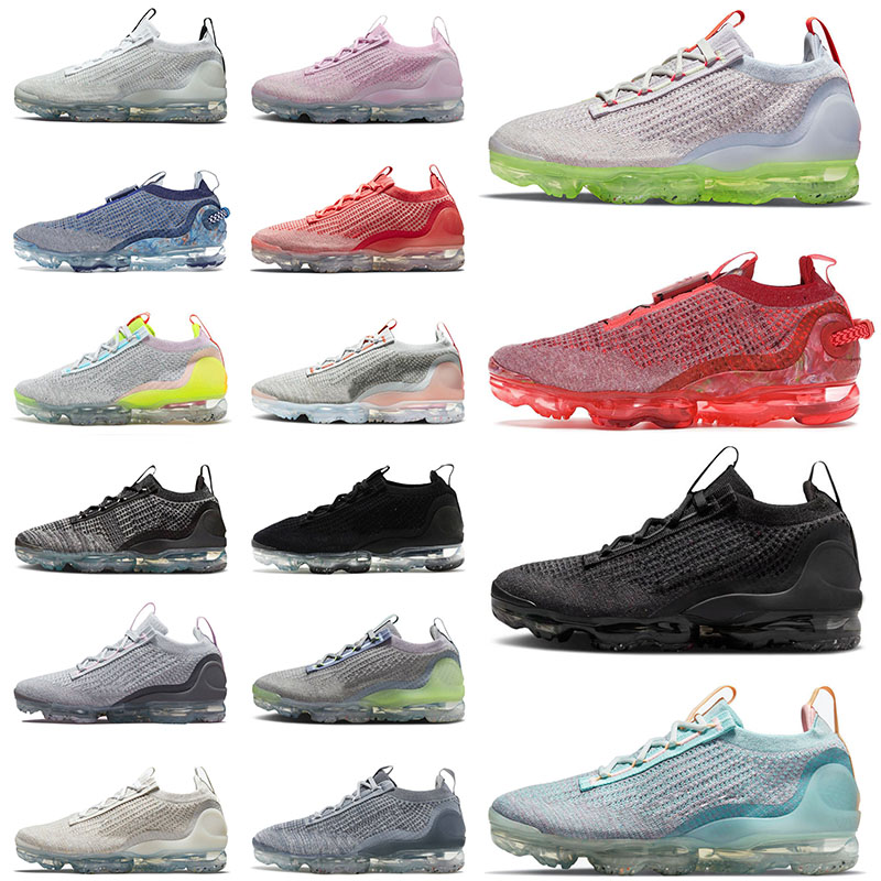 

FK 2021 Running Shoes Fly Knit-2020 Mens Womens Sports Sneakers Barely Volt Black Speckled Neon Team Red Obsidian White Trainers Runner Off, C violet ash volt 36-45