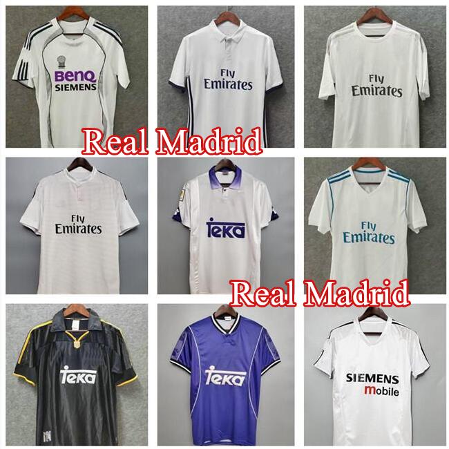 

1998 2000 2004 2005 2013 Real Madrid Retro Soccer jersey home away classic 2011 2012 ZIDANE RONALDO BECKHAM REDONDO RAUL CARLOS 04 05 11 12, Black