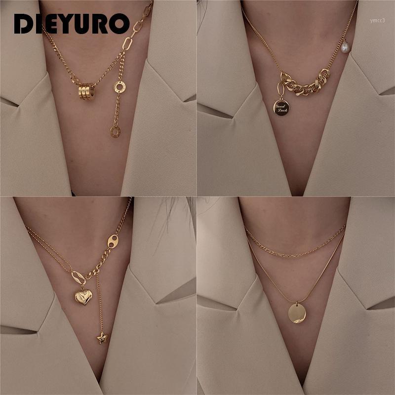 

Chains DIEYURO 316L Stainless Steel Variety Fashion Chain Pendant Sweet Cool Necklace Arrival Girl Christmas Gifts For Friend Party