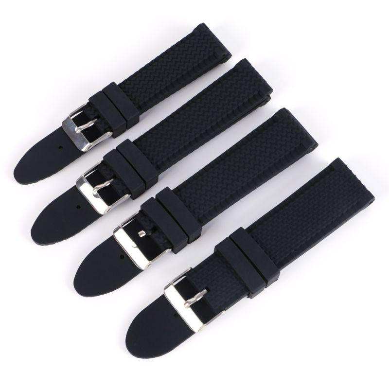 

Watch Bands 18mm/20mm/22mm/24mm Men Casual Band Soft Silicone Rubber Waterproof Wrist Strap