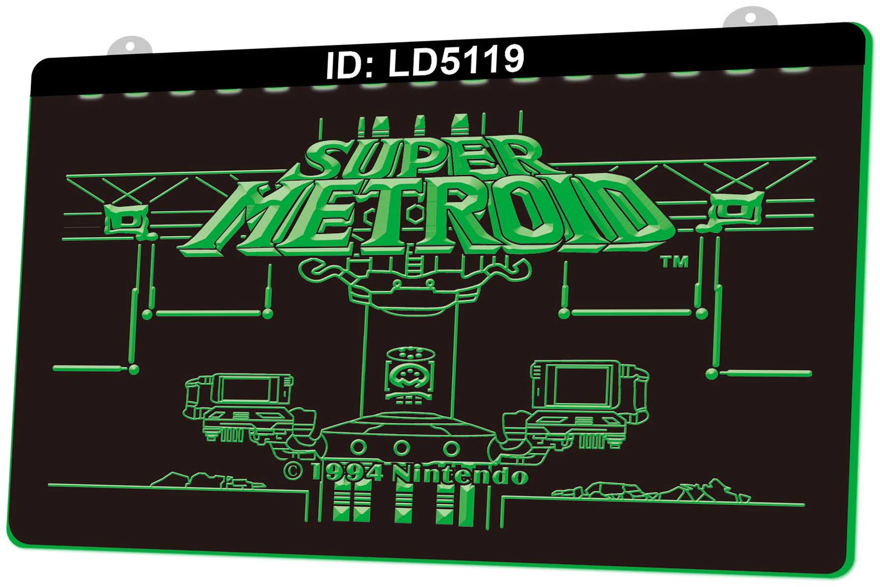 

LD5119 Super Metroid Game Nintendo 3D Engraving LED Light Sign Wholesale Retail