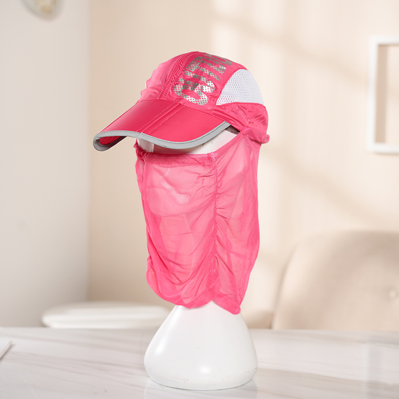 

Foldable Riding Cycling Hats Men's Women's Outdoor Short Visor Masked Cover Face Sun Protection Caps Quickly Dry, Grey