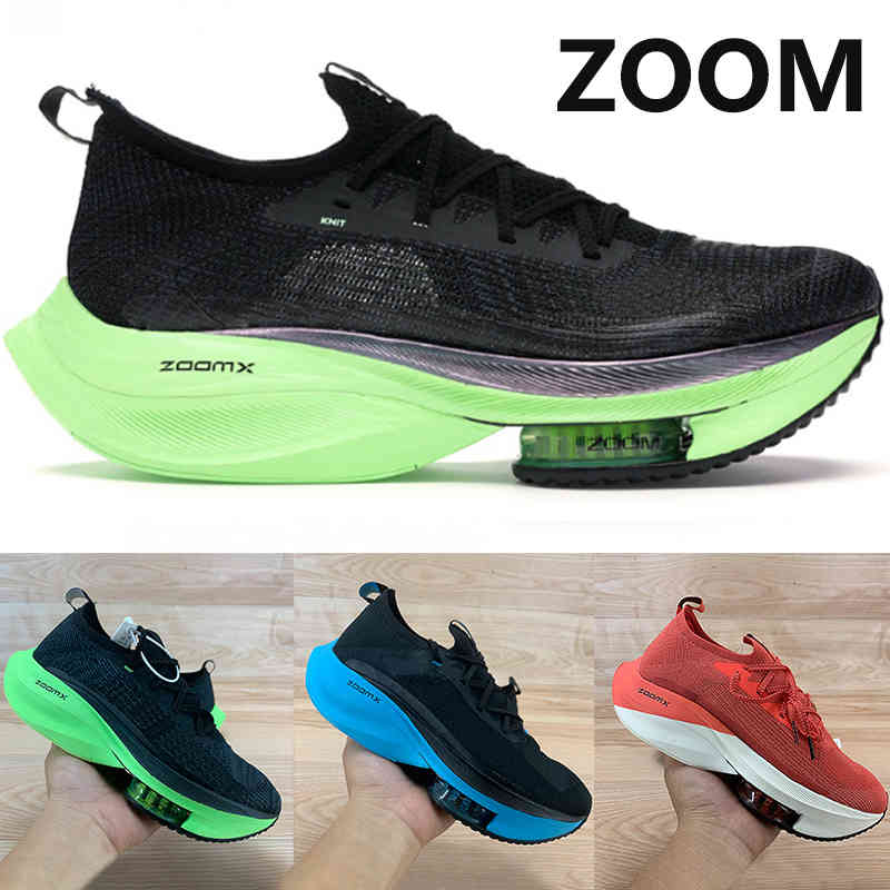 

zoom alpha men women running shoes fly next% black electric green watermelon white bred tour yellow university red knit mens Sneakers