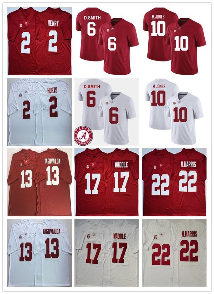 

Custom 2021 Alabama Crimson Tide 6 DeVonta Smith 10 Mac Jones 22 Najee Harris TAGOVAILOA 4 Brian Robinson Jr. Championship Rose Bowl Jersey, Black