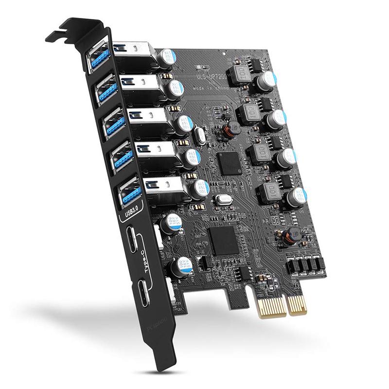 

RAMs PCspring 4 Ports USB 3.0 Super Fast 5Gbps PCI Expansion Card For Windows Server, XP,7,Vista,8,8.1,10 PCs-Build In Self-Powe