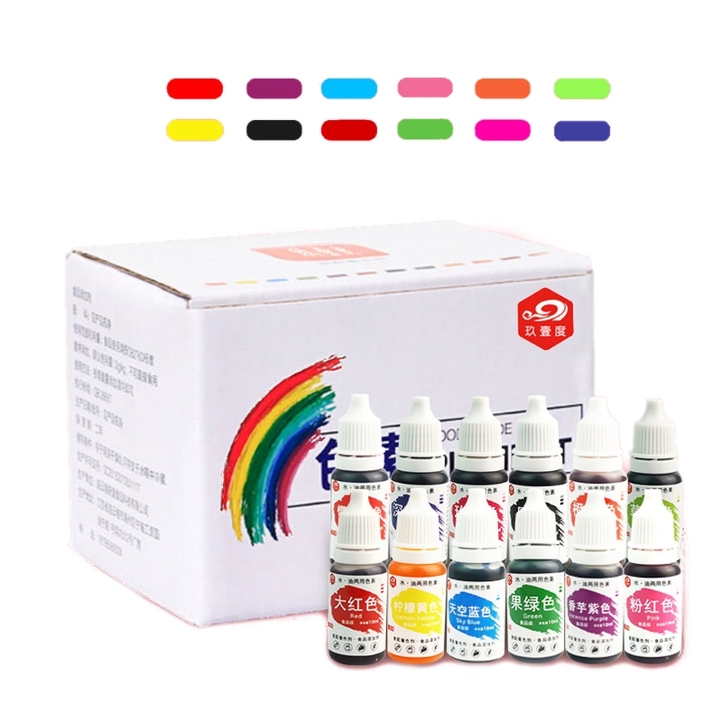 

10ml Natural Ink Food Coloring Cake Pastries Cookies Liquid Dye Pigment Baking Decor Fondant Cooking Icing DIY Crafts