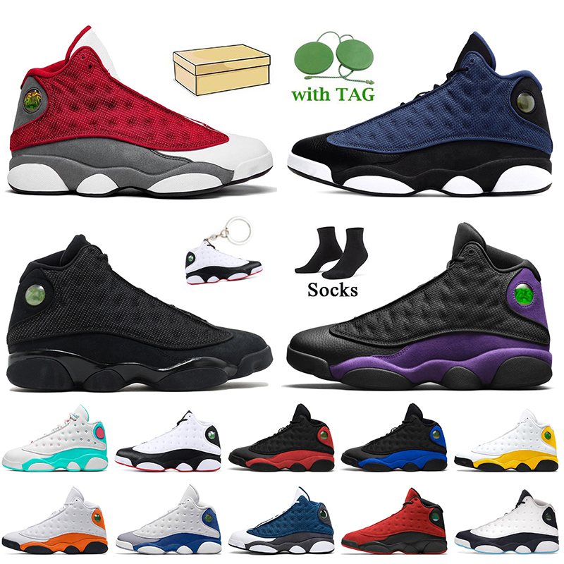 

13s Basketball Shoes Brave Blue JUMPMAN 13 Houndstooth Black Cat Hyper Royal Court Purple Red Flint Women Mens Sports Trainers Bred He got game low Sneakers With Box, D40 dmp - defining moments 40-47