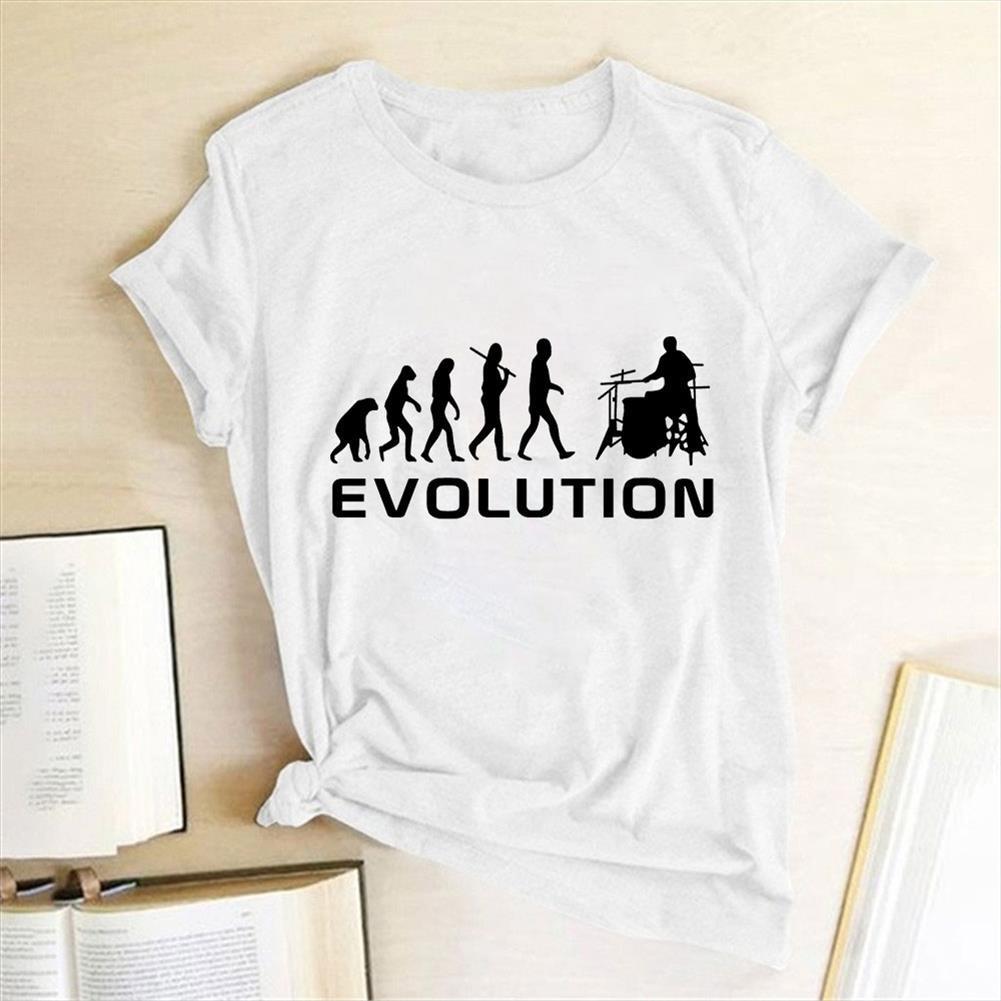 Funny Men Ape Man T Shirt Evolution Drummer Summer Harajuku Short Sleeve Fashion Tops Tee Humouristique Femme-image-706580564