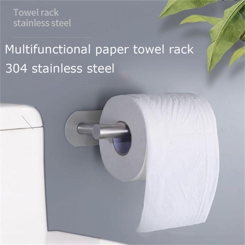 

Toilet Paper Holders Hardware Bathroom Fixture 304 Stainless Steel Hole-free Roll Holder Towel