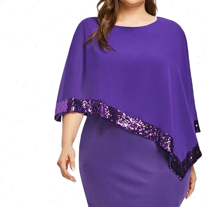 

women dress summer plus size cold shoulder overlay asymmetric chiffon o neck sequins bling sundress 903079, Black;gray