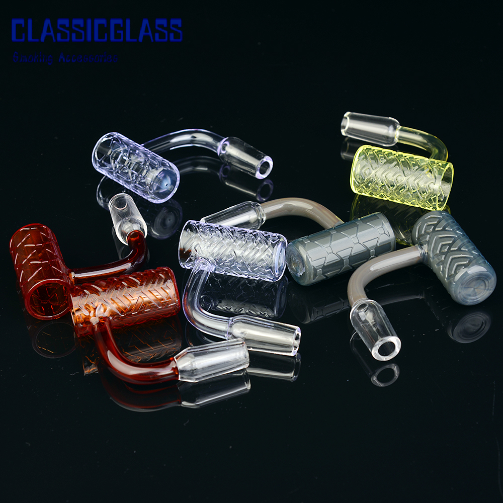 

Color quartz banger with deep carving fashion pattern Smoke clear joint dab rig water Pipe Bongs Hookahs