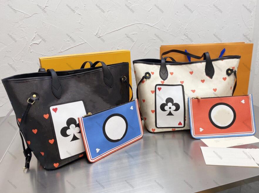 

Women Handbags Ladies Poker Designer Composite Bag Lady Clutch Bags Shoulder Tote Female Purse Wallet Big Size, Black