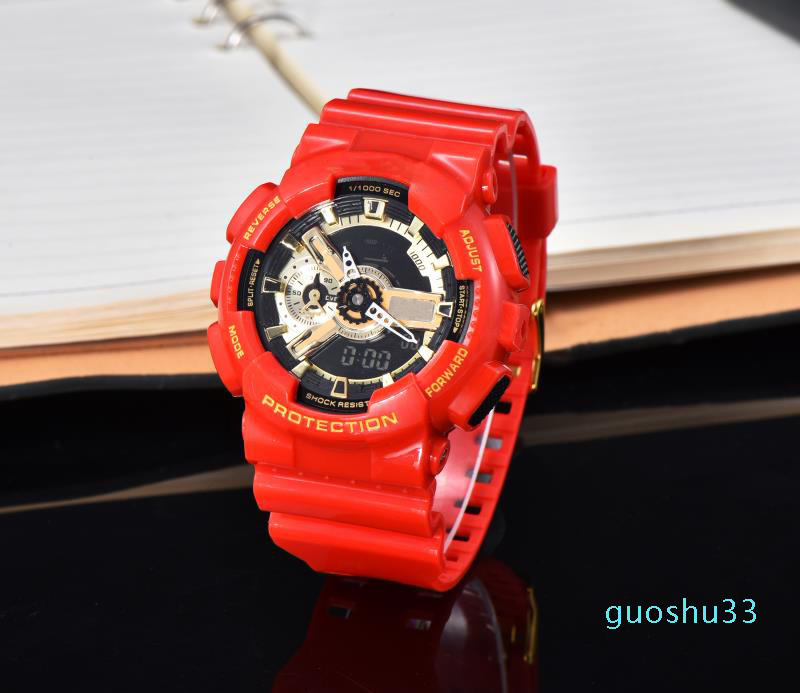 

Best-Selling Men G Watch Multifunction Dual Display Shock Watches Men's Rubber strap LED electronic Luxury Wrist watch With original box, Slivery;brown