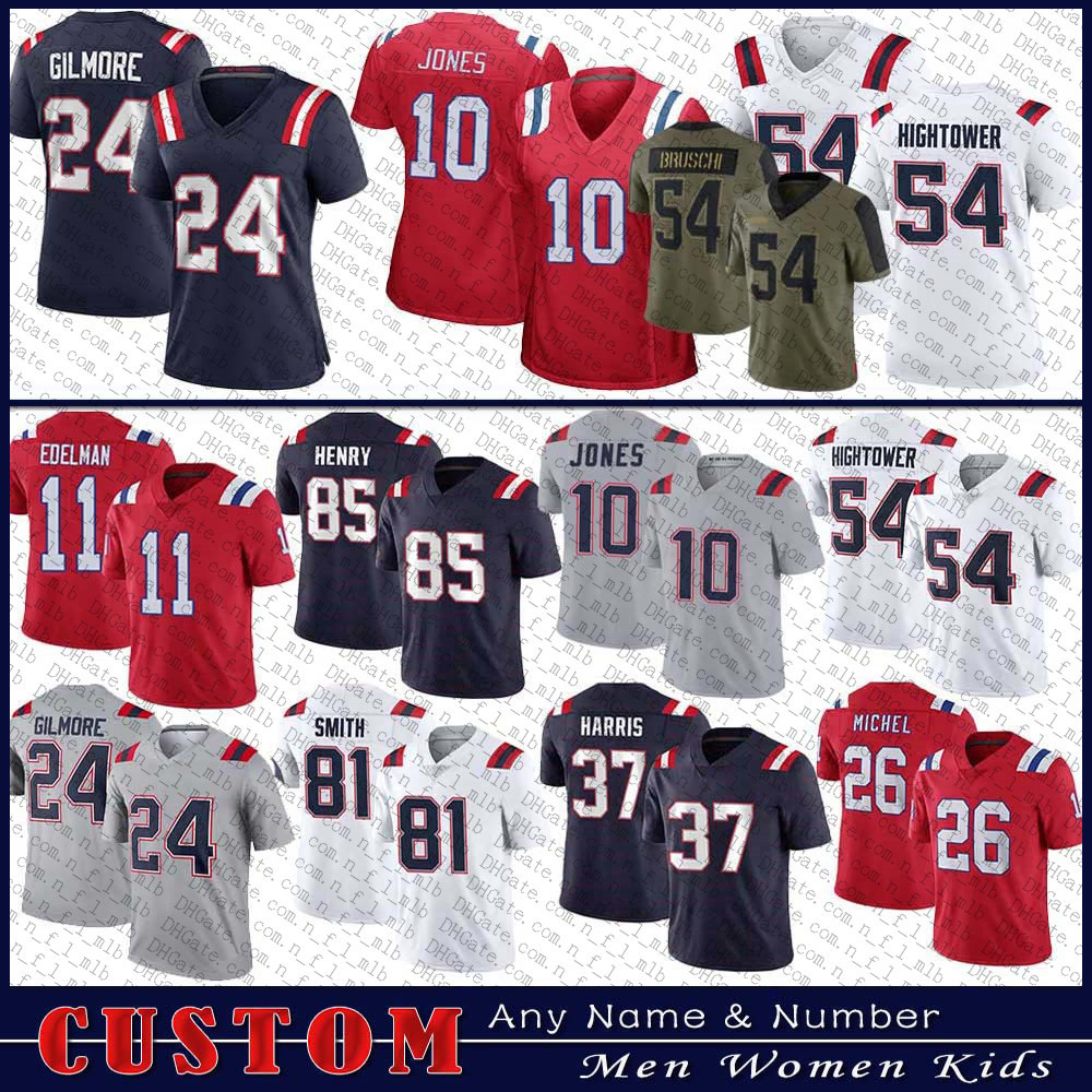 

10 Mac Jones 37 Damien Harris Custom New Football Jersey England 54 Donta Hightower 81 Jonnu Smith 9 Matthew Judon Chase Winovich Sony Michel Tedy Bruschi Hunter Henry, Shown