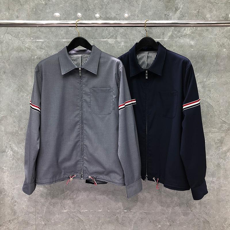 

Men's Jackets 2021 Fashion Brand Jacket Men Zipper Cardigans Clothing Spring Autumn Striped Loose Turn Down Collar Solid Casual Coat, Black;brown