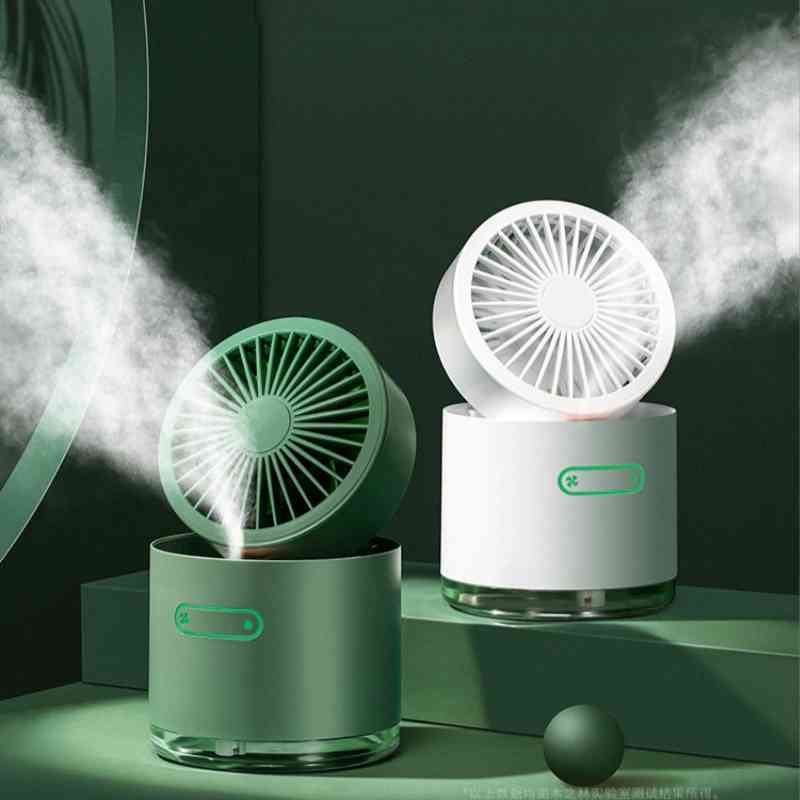New Small Ventilator Sprays Cooling Chargeable Portable Spray Cooling Artefact Air humidifier Usb Portable Desktop Fold Mini Fans-image-692408315