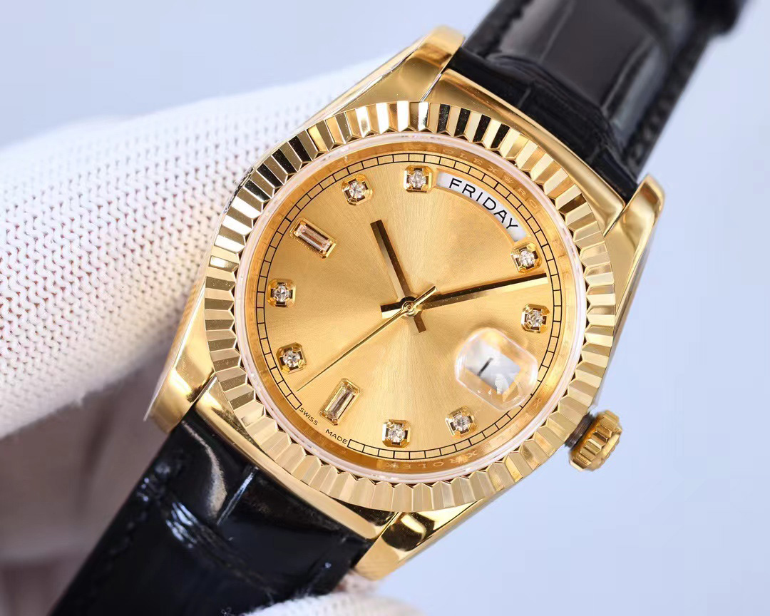 

High quality watch classic DAY-date Series 2836 Automatic mechanical movement 904L steel case president watch, Color 8