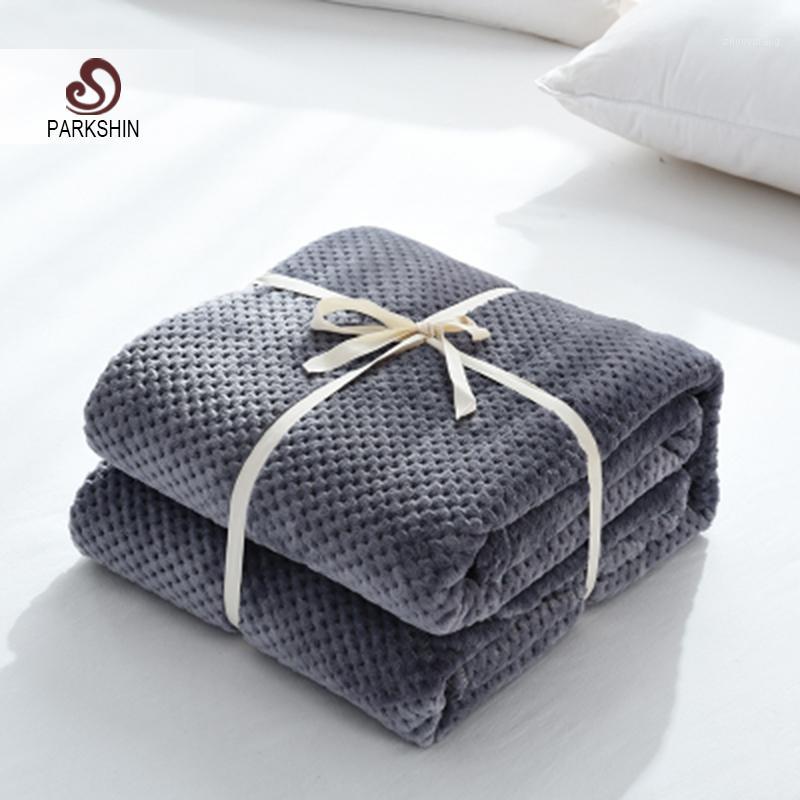 

Blankets Parkshin Fashion Soft Flannel Pineapple Blanket Aircraft Sofa Office Adult Car Travel Warm Throw For Couch