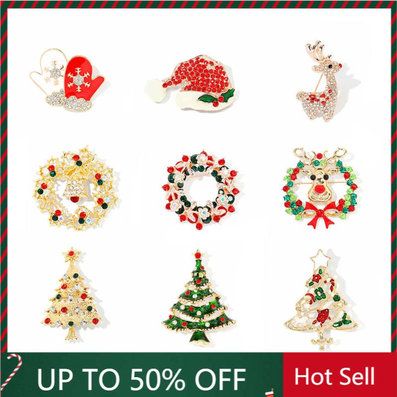 

Pins, Brooches Christmas Series Butterfly Vintage Pins Rhinestone Delicate For Women Gift Dress Accessories Elegant Pin