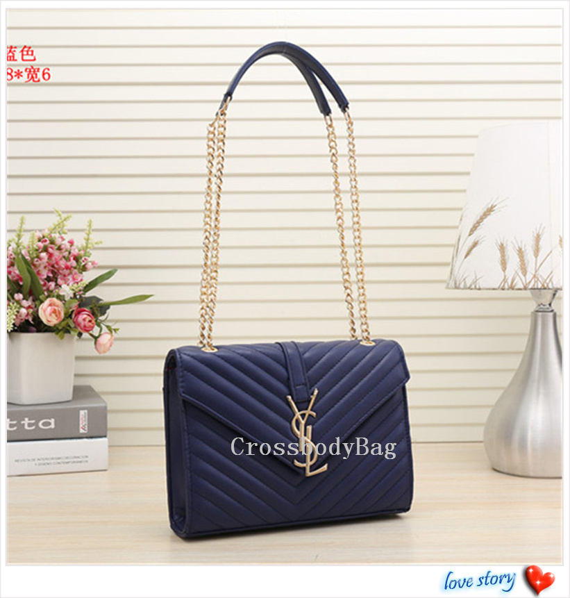 

hot Women Top quality Messenger Bag Shoulder Women fashion chain bag fashion real leathe shoulder bag cross body bags ySL, Red;black