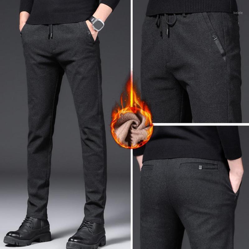 

Men's Pants Zipper Stylish Skin-friendly Spring All Match Male Trousers Elastic Waist For Dating, Black