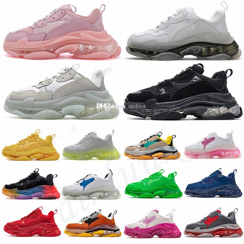 

2021 fashion sneakers clear sole casual dad shoes Balencaiga balanciaga balenciaca triple s men women platform 17FW paris vintage old crystal bottom triple-s, I need look other product