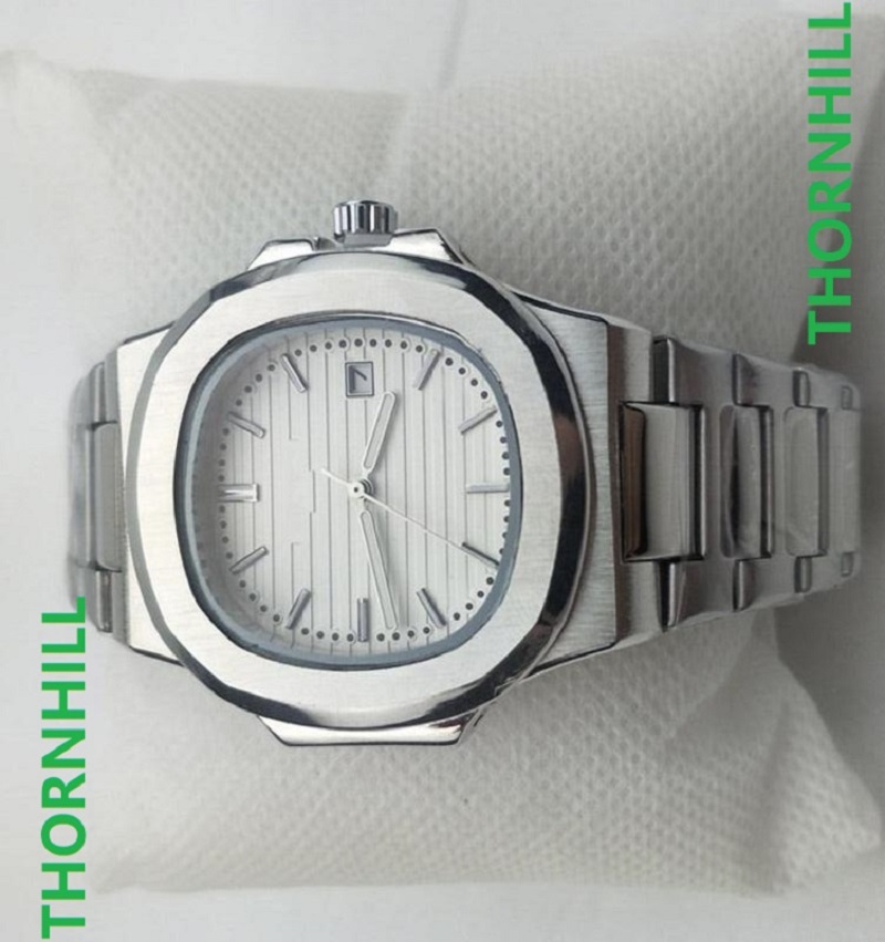 

High-end fashion calendar steel belt quartz student men's watches, Slivery;brown