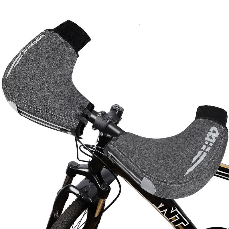

Cycling Gloves Winter Men Women Windproof Handlebar Mittens MTB Mountain Bike Bar Mitts Bicycle Warm Cover Full Finger, Black