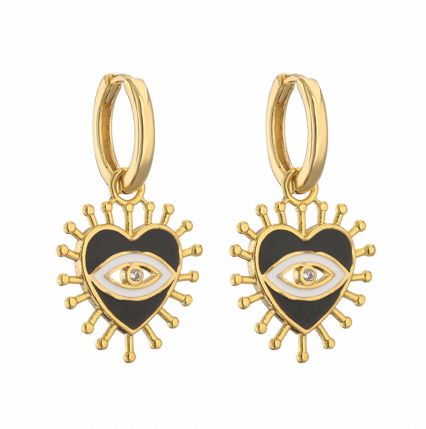 

New Evil Eye Drop Oil Love Charm Dangle Earrings Female Creative Retro Geometric Jewelry Accessories Popular Holiday Gifts In Europe and America