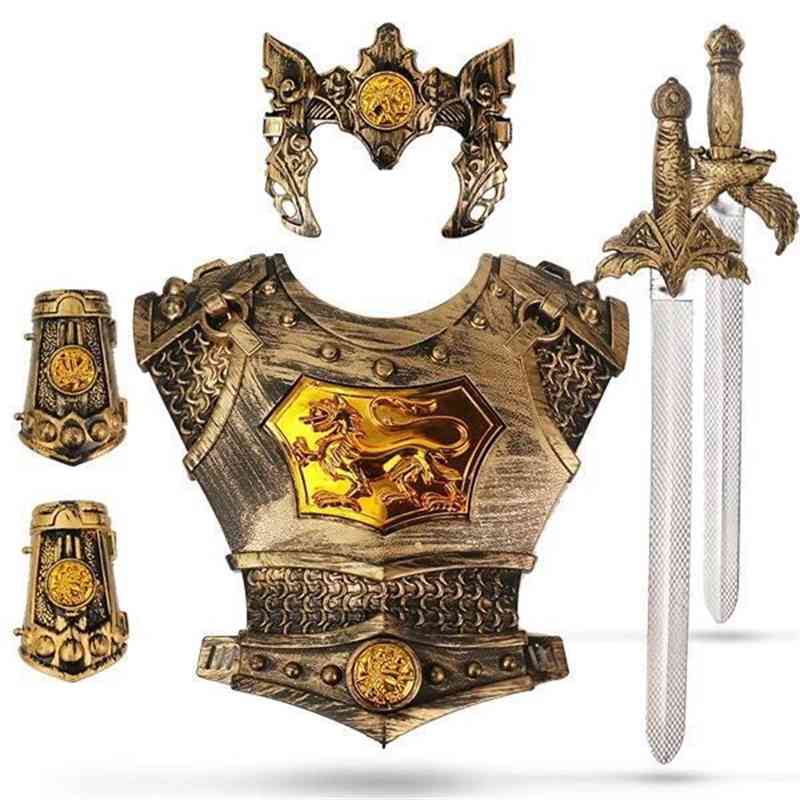 

Imitation bronze war gear weapon shield sword bow and arrow suit children's armor wearable toy