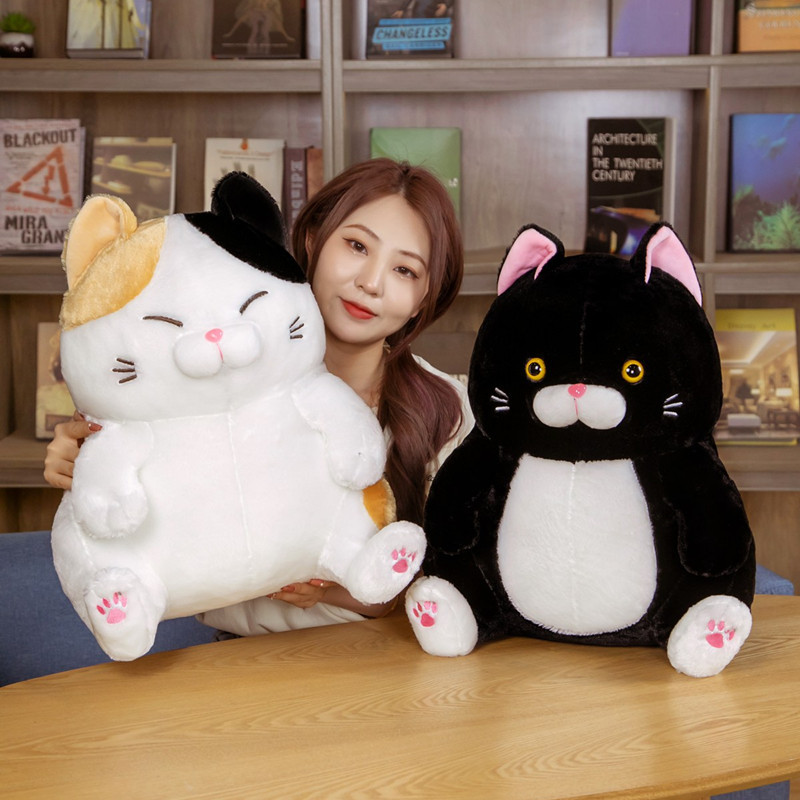 

28/36/42cm Lovely Sitting Cat Plush Toys Cute Animal Cat Pillow Soft Stuffed Dolls Kawaii Room Decor Birthday Gifts LA321, Black