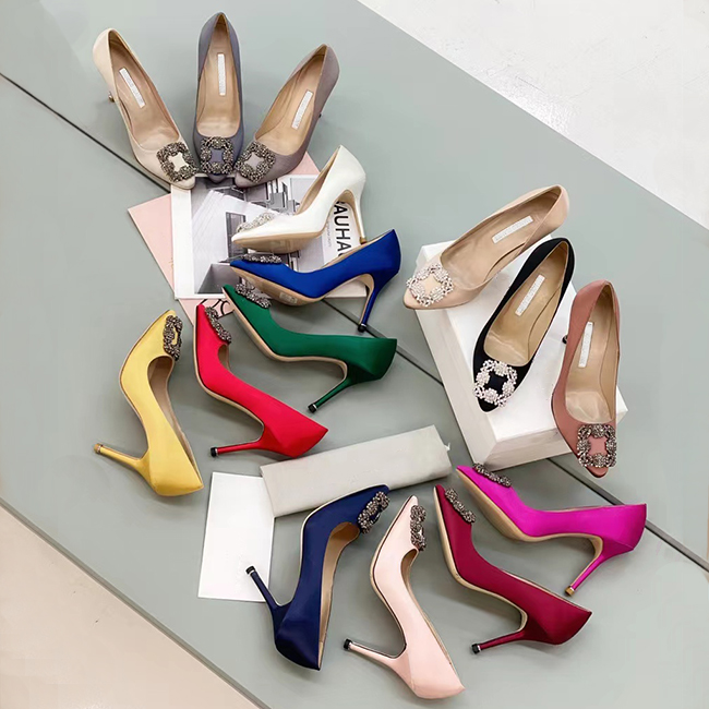 

2021 fashion designer party wedding shoes bride women's sandals sexy dress shoes pointed high heels sizes 35-42 with box, 13