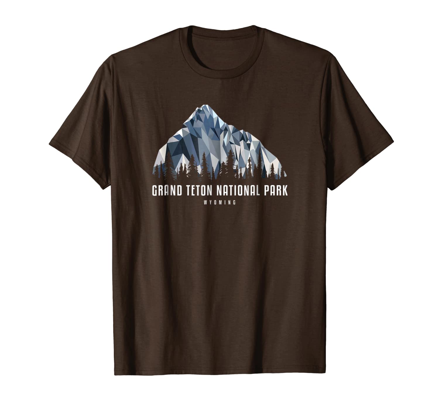 

grand teton national park low poly mountains shirt cool gift, White;black