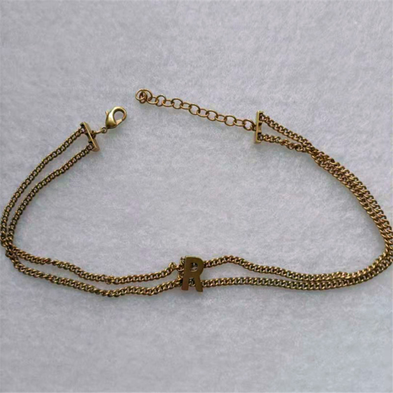 

Fashion stainless steel letter 14k gold cuban link chain necklace choker bracelet for mens and women lovers gift hip hop jewelry With red BOX, Golden;silver