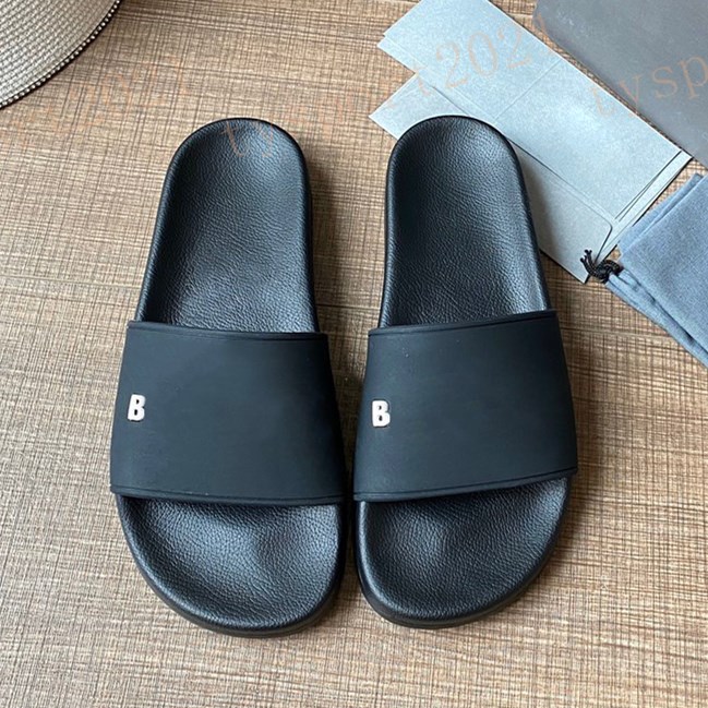 

Womens Fshion slides Mens Summer Beach Slippers Ladies Flip Flops Black Outdoor Home Chaussures Shoes With Box