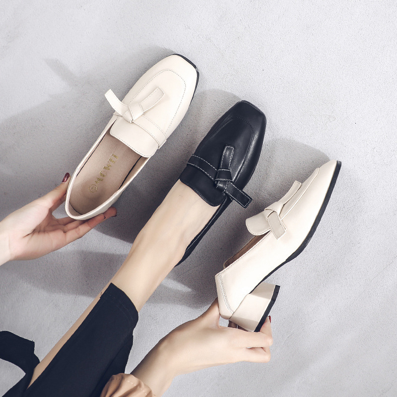 

Sandals Summer Square Flat head Round buckle shoes casual ballet big mother size female platform 5DJC, 1# shoe box