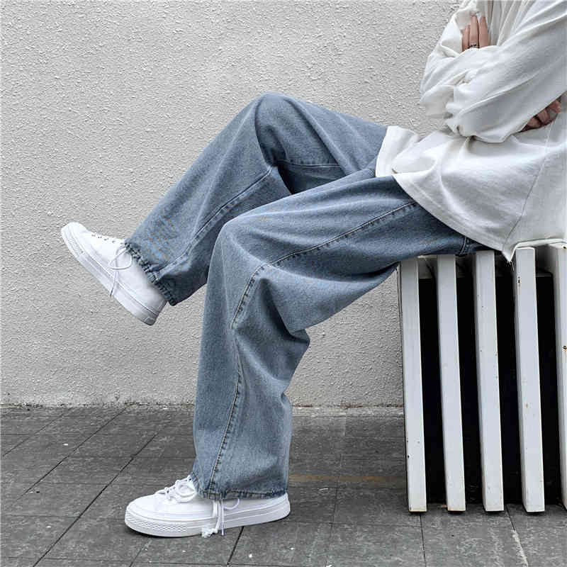 

men's jeans pants baggy male jeans, casual fashion, loose legs, korean hip hop pants. 7a0x, Blue