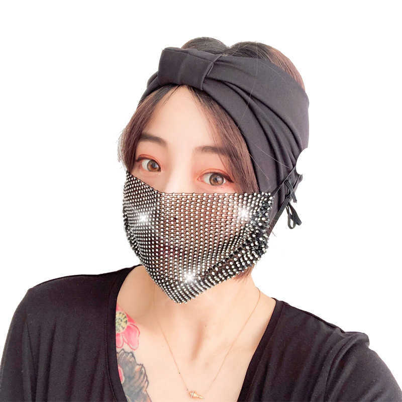 

women's mh flash diamond star washable personalized nightclub party mask accsori