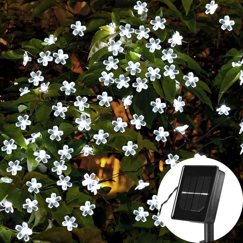 

7M Solar String Christmas Lights Outdoor 23 ft 50 LED 3Mode Waterproof Flower Garden Blossom Lighting Party Home Decoration