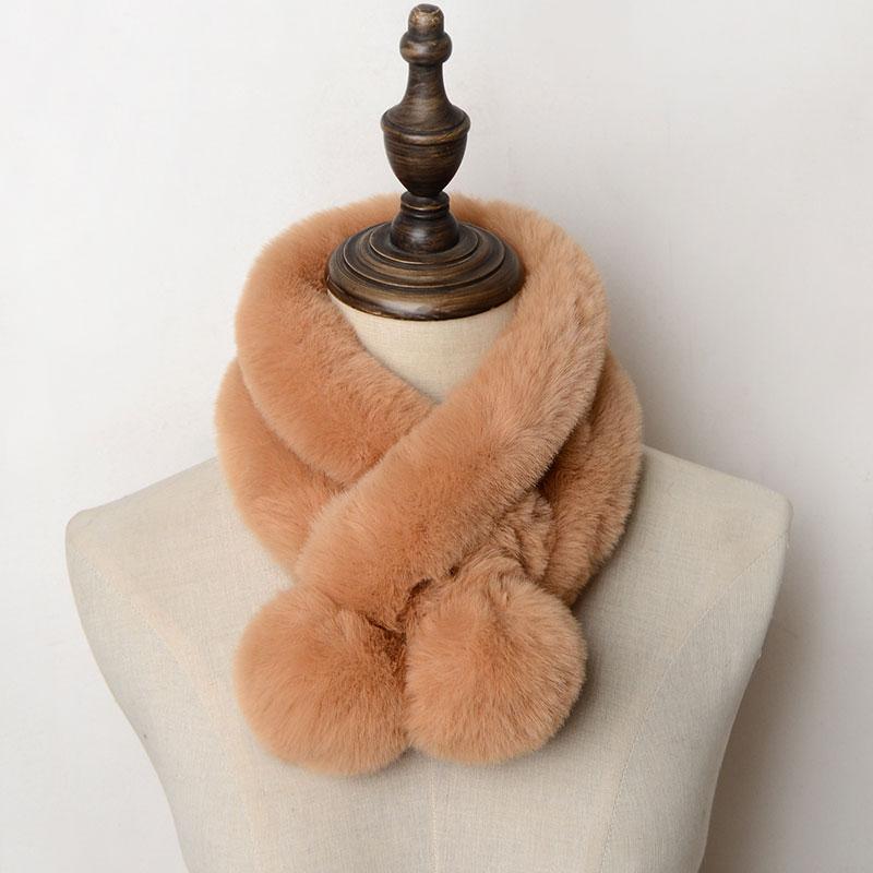 

Scarves Fur Scarf Double Tube Female Fake Rex Collar Multicolor Winter Ladies