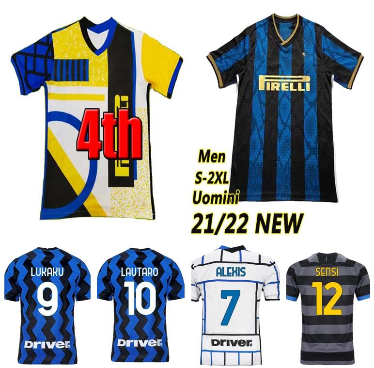 

Inter 2022 4th LUKAKU LAUTARO ALEXIS soccer jerseys 20 21 22 Milan VIDAL BARELLA MEN Kids kits jersey football shirts, Black;yellow