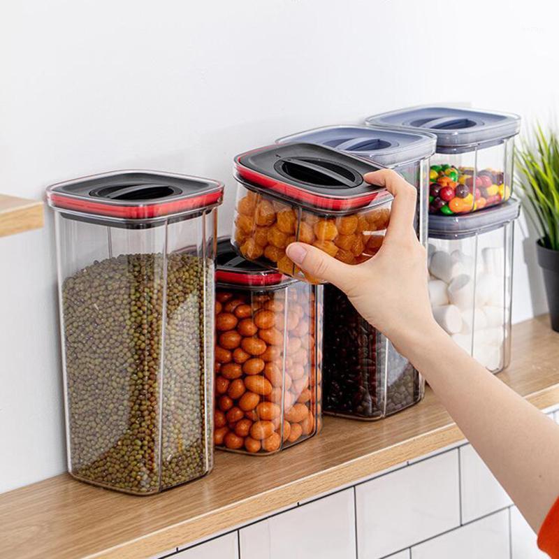 

Storage Bottles & Jars Sealed Plastic Grains Food Tank Household Kitchen Boxes Dry Cereals Measure Transparent
