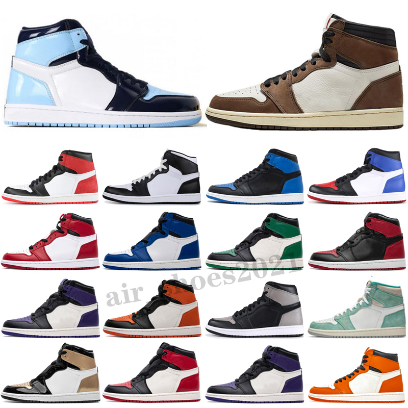 

1 1s OG Basketball Shoes for Men Women Court Purple Crimson Tint Royal Blue UNC Mocha Womens Sneakers Trainers Size Eur 36-45, Color 2