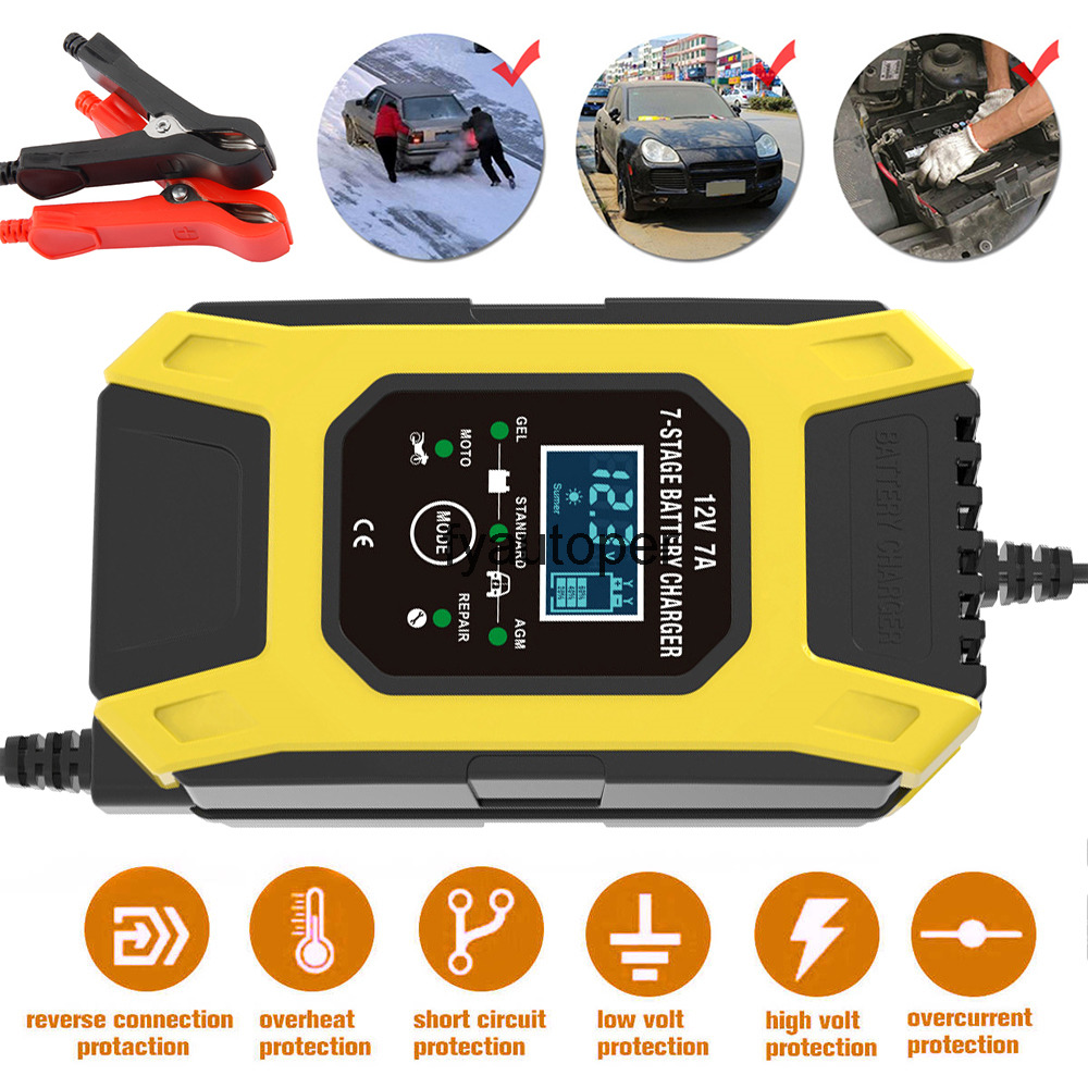 

12V 7A Automatic Smart Battery Charger 3-stage Car for GEL WET AGM