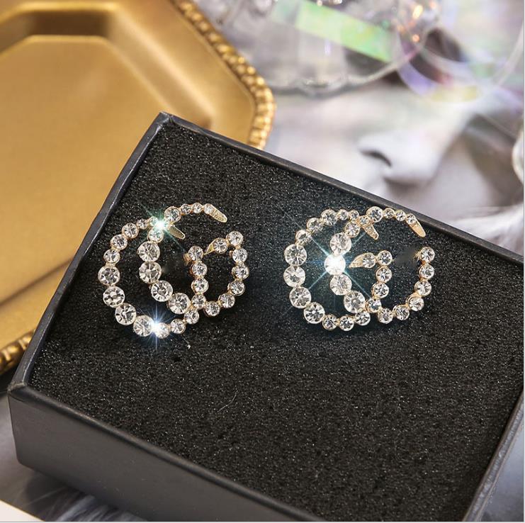

New five pointed star small Pearl Star Earrings elegant Rhinestone Earrings Earrings female, Golden